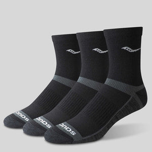 Saucony Inferno Cushioned Mid-Crew Sock 3 Pack
