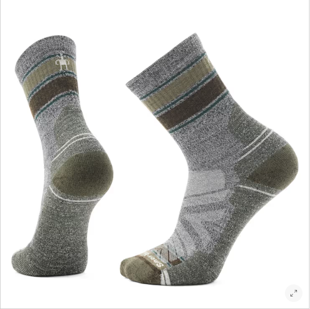 Unisex Smartwool Hike Light Cushion Striped Mid Crew Socks