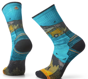 Unisex Smartwool Hike Light Cushioned Great Excursion Print Crew Socks