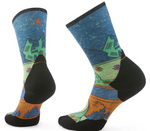 Load image into Gallery viewer, Women&#39;s Smartwool Trail Run Mountain Print Crew Socks
