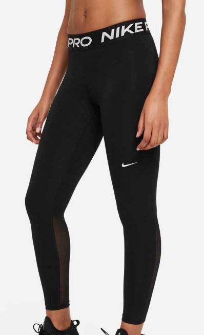 W Nike Pro Mid-Rise Mesh-Paneled Leggings