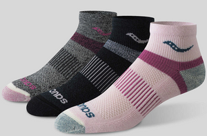 Unisex Saucony Inferno Merino Wool Blend Quarter 3-Pack Sock